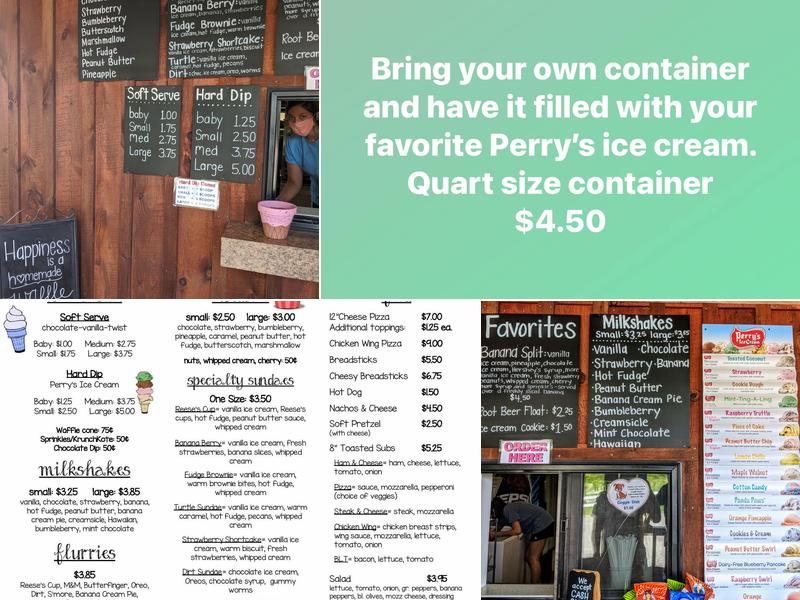 Country Pines Ice Cream Shop Menu