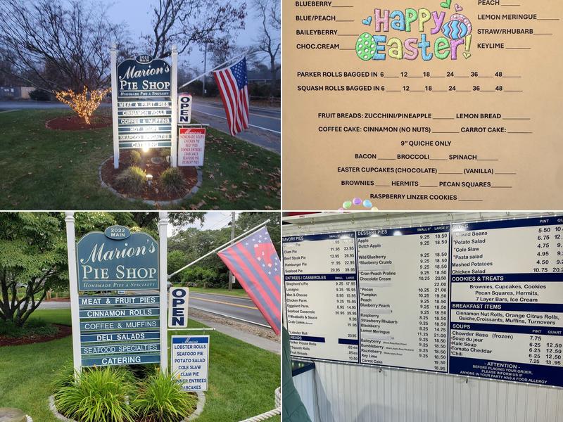 Marion's Pie Shop Menu
