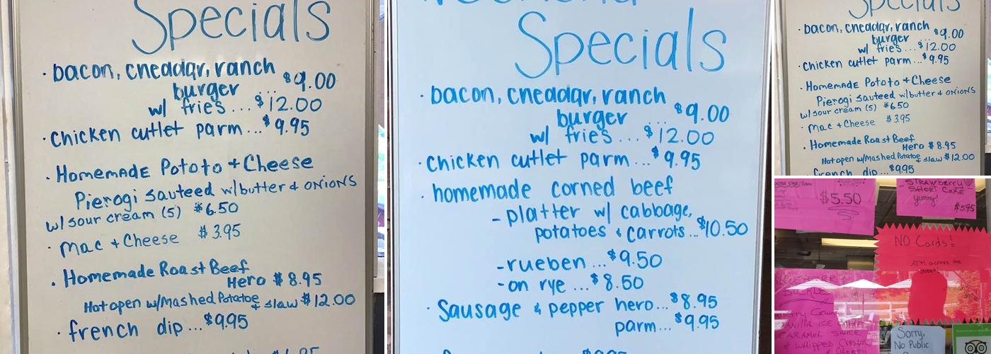 Bev and Jerry's Menu