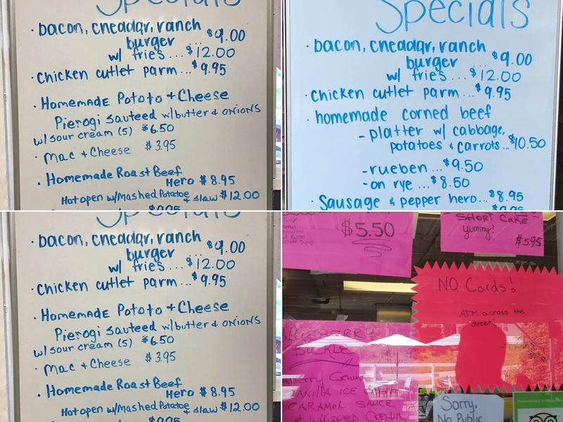 Bev and Jerry's Menu