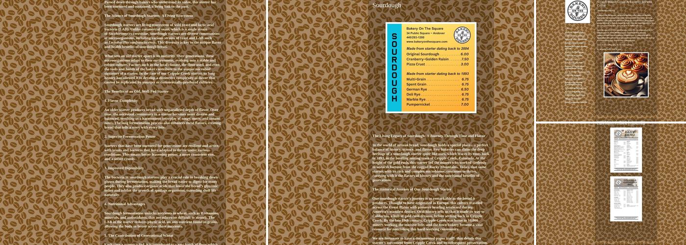 Bakery On The Square Menu