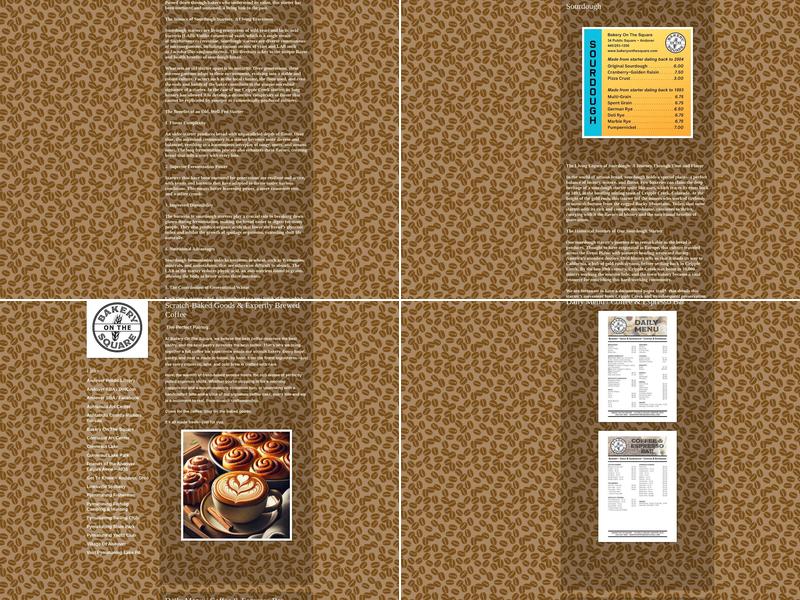 Bakery On The Square Menu