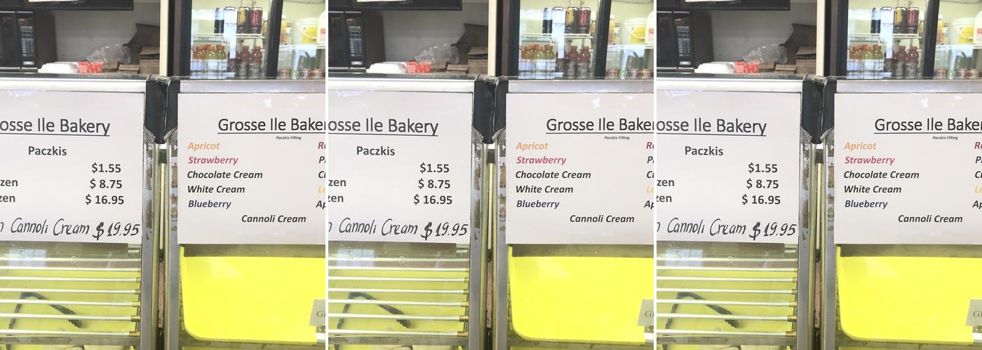 Grosse Ile Bakery Menu