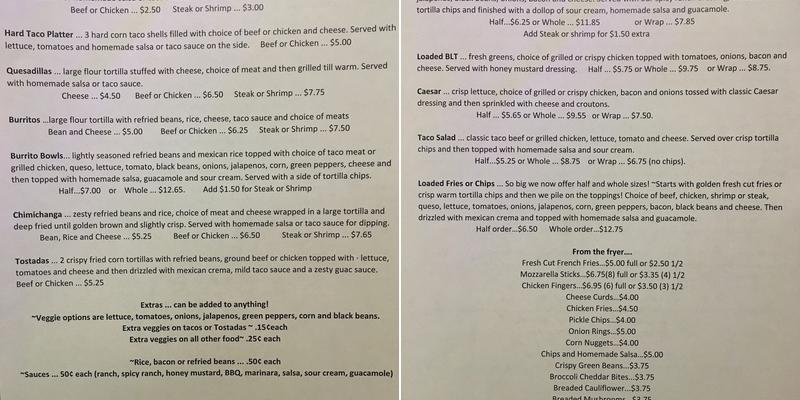 Mr J's Sundae Time Menu