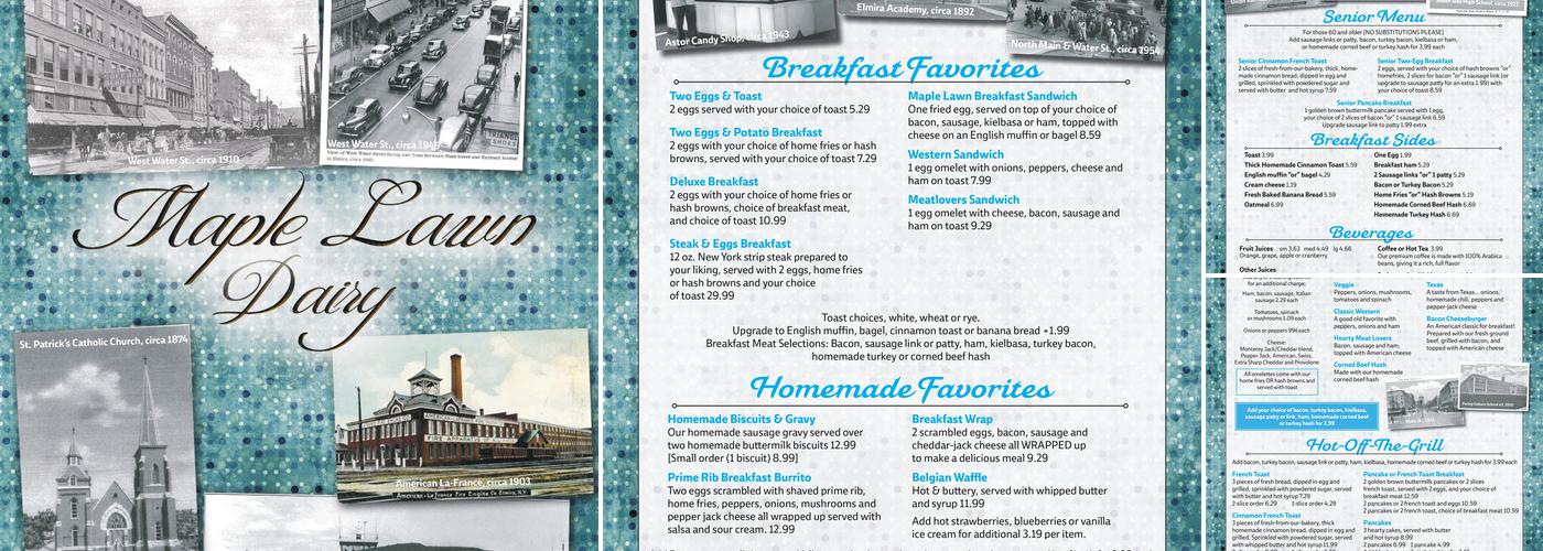 Maple Lawn Dairy Menu