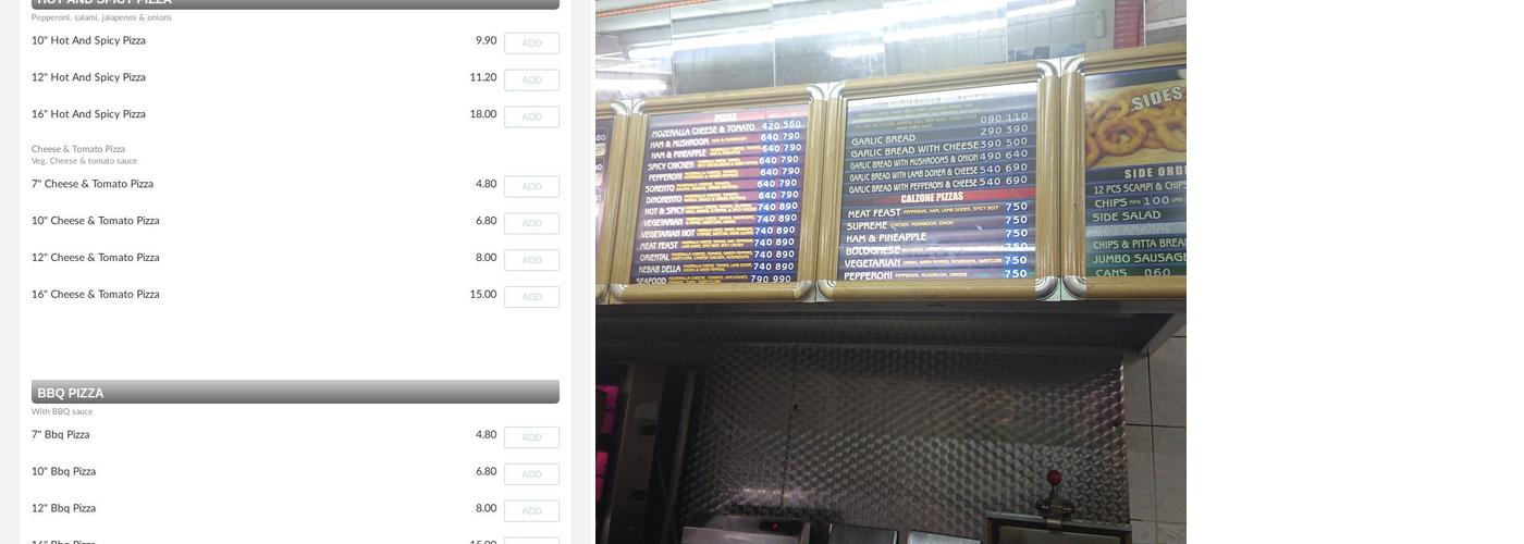 CK's Pizza & Kebab Menu