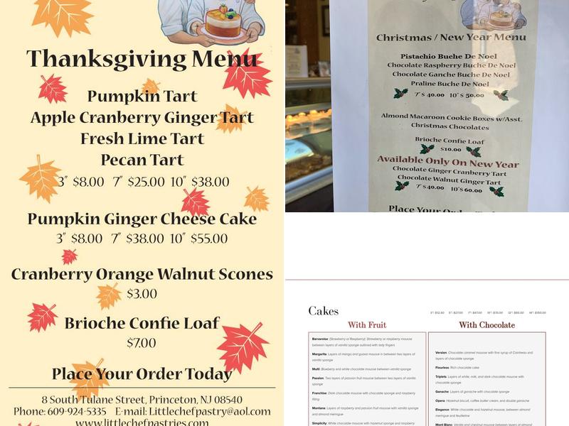 The Little Chef Pastry Shop Menu