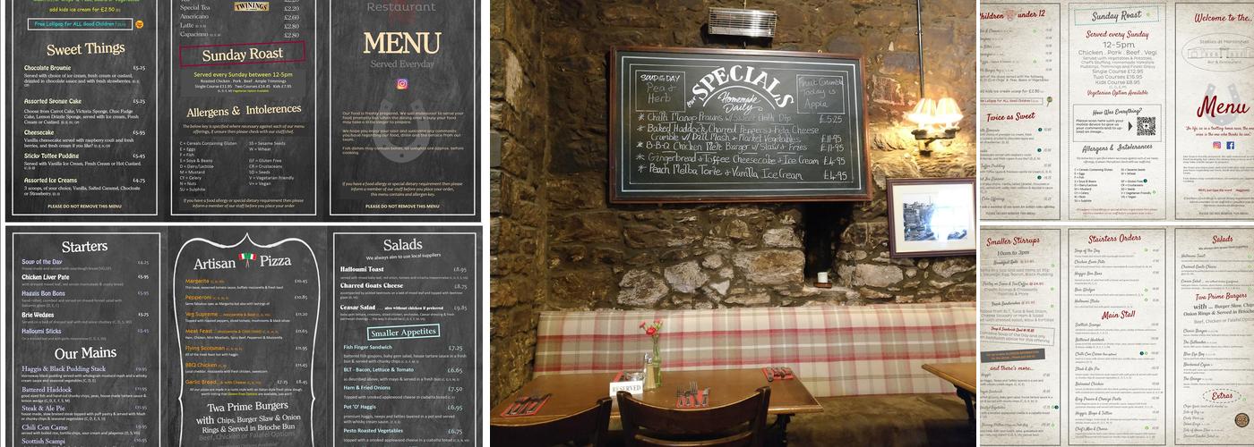 The Stables at Mortonhall - Bar & Restaurant Menu