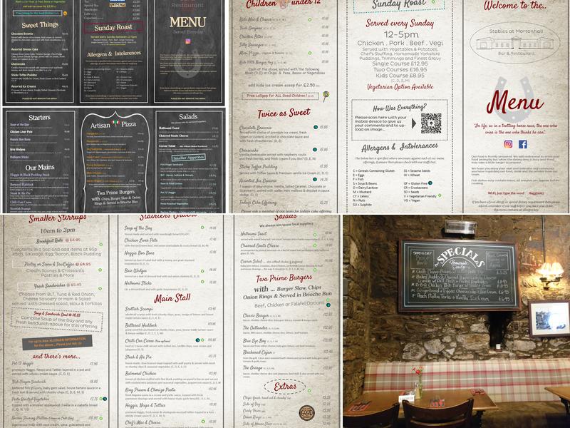 The Stables at Mortonhall - Bar & Restaurant Menu