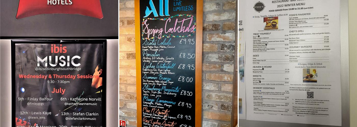 Fogg's Restaurant Edinburgh Menu