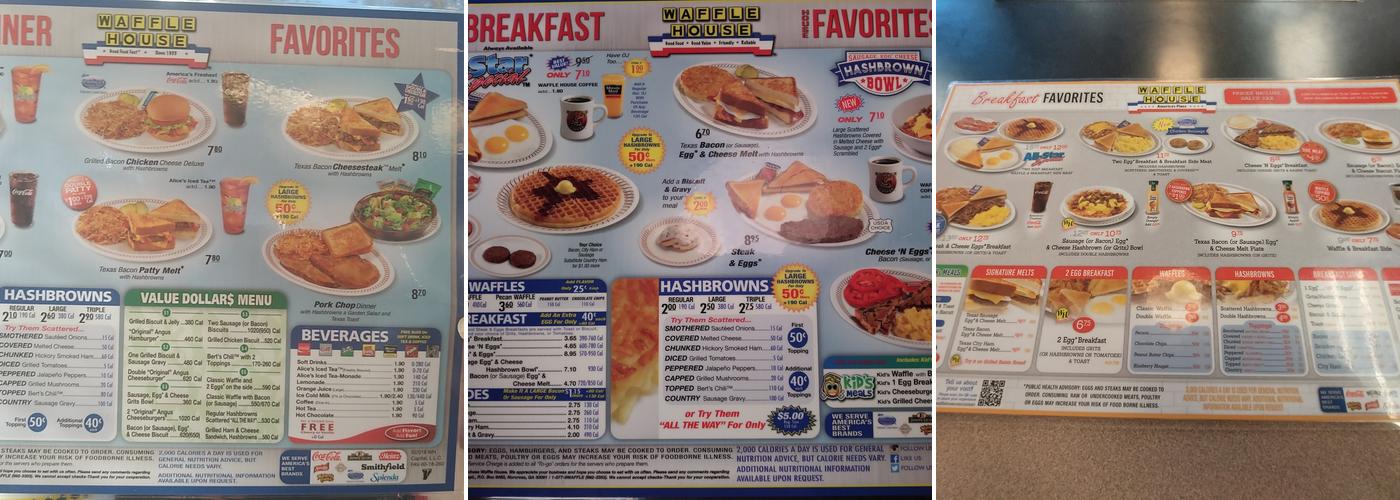 Waffle House Menu