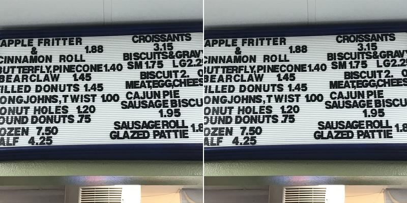Daylight Donuts Menu