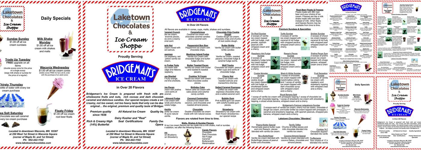Laketown Home and Garden Menu