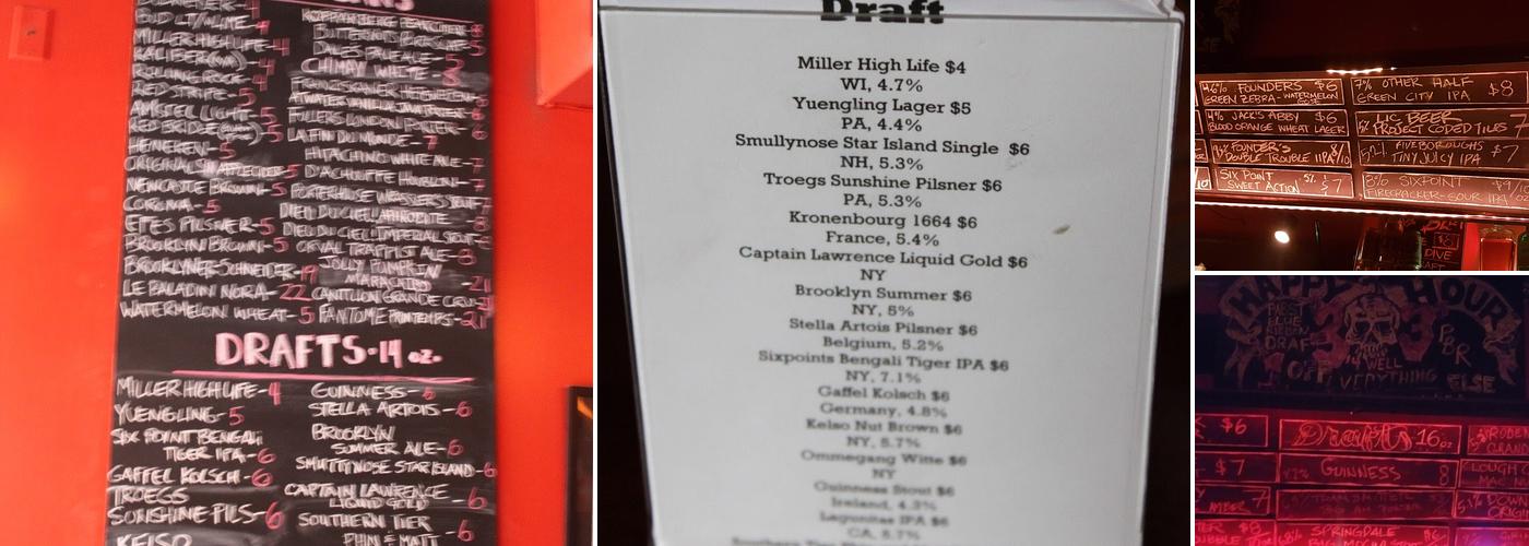 High Dive Menu