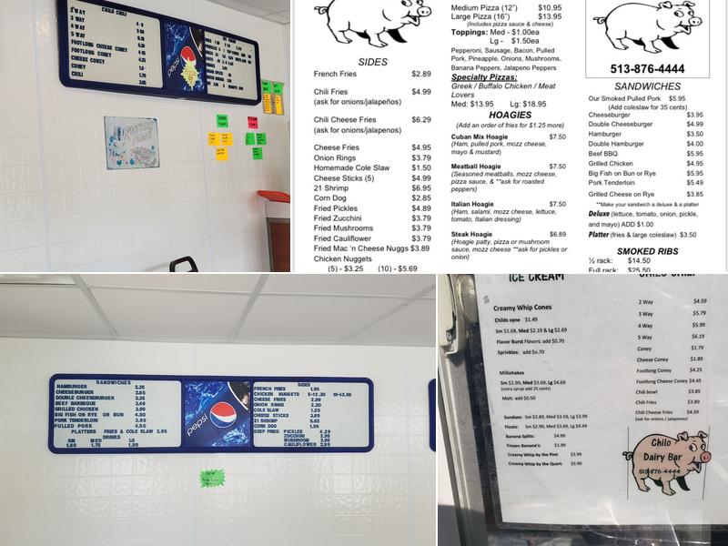 Chilo Dairy Bar Menu