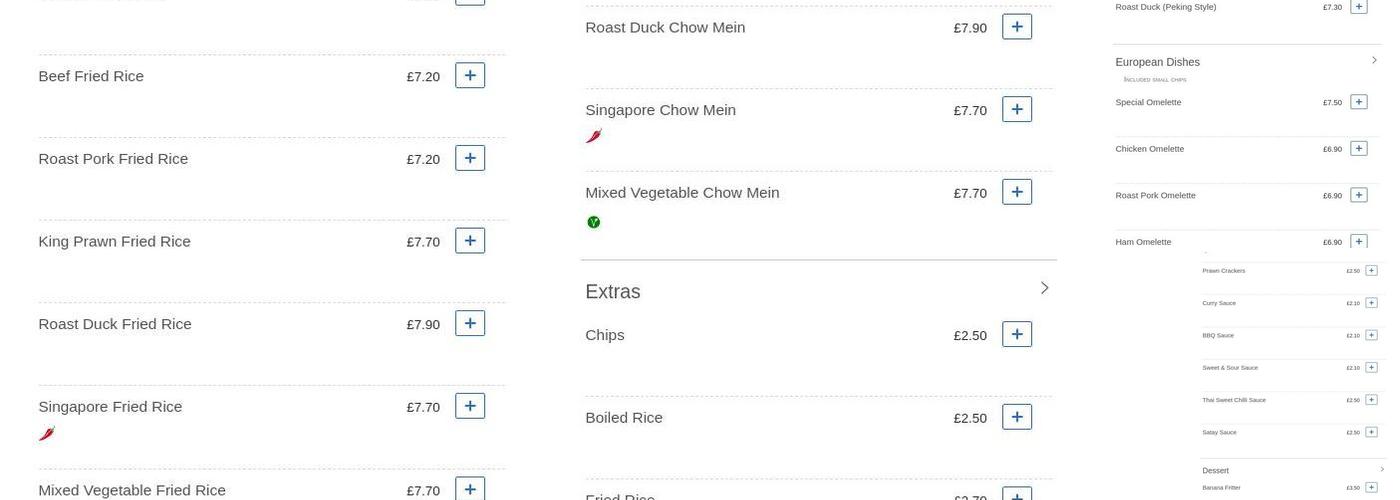 Panda Garden Chinese Takeaway Menu