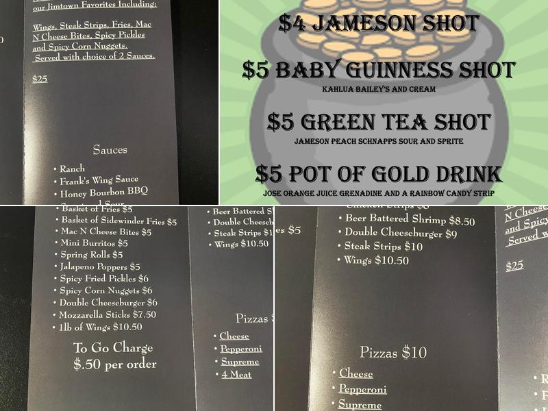 Jimtown Bar & Casino Menu