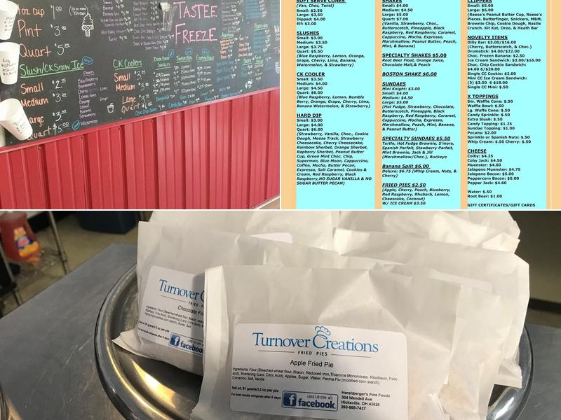 Convoy Tastee Freeze Menu