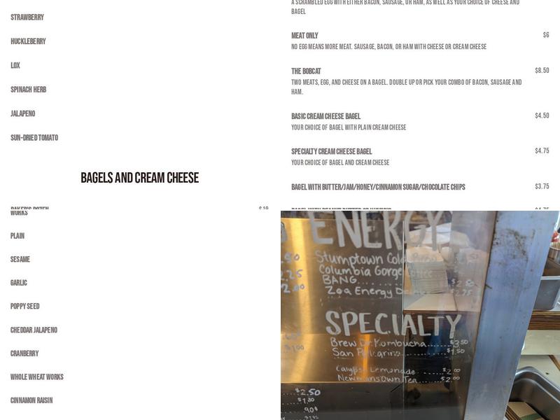 Bagelworks Menu