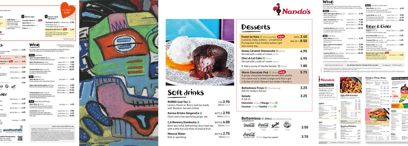 Nando's Dundee - Camperdown Menu