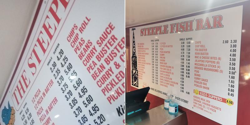 Steeple Fish Bar Menu