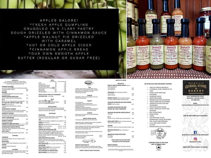 Nashville General Store & Bakery Menu