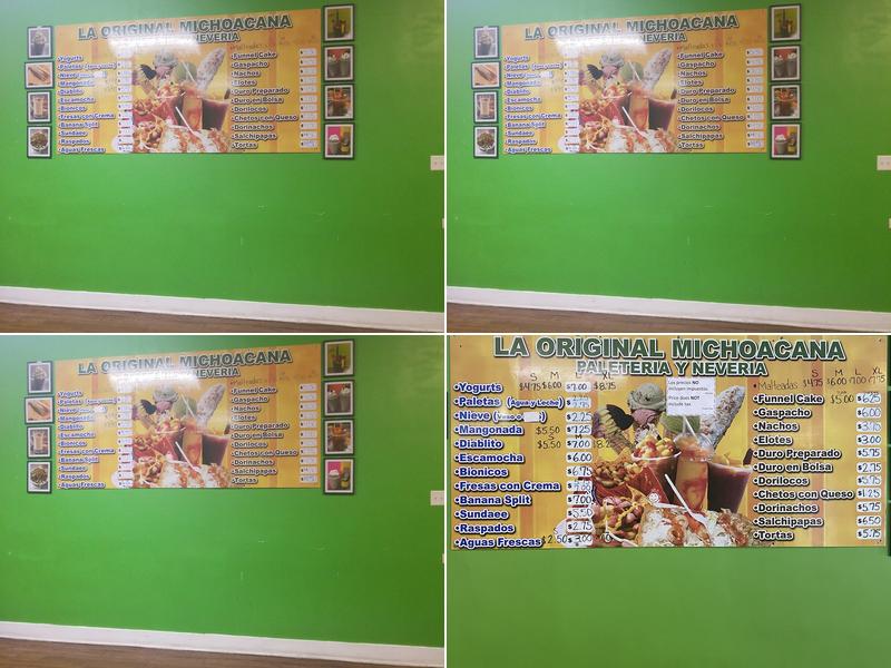 La Original Michoacana Menu