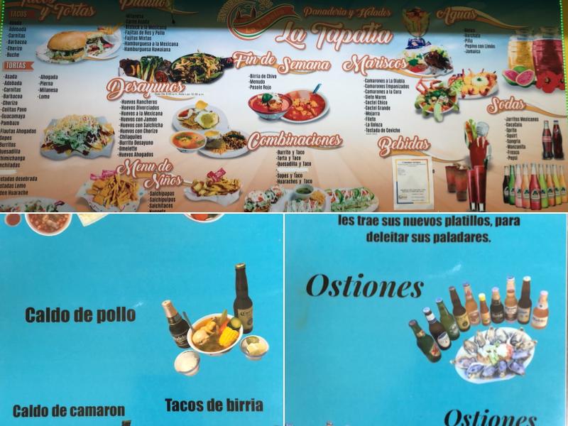Panaderia y Helados La Tapatia Menu