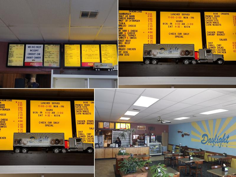 Daylight Donuts Menu