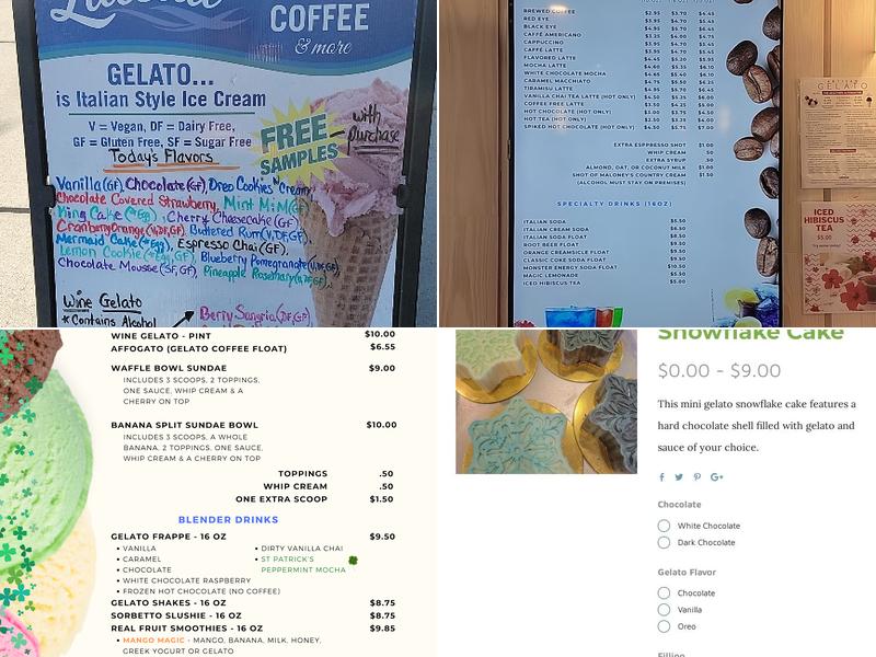 Latella Gelato Menu