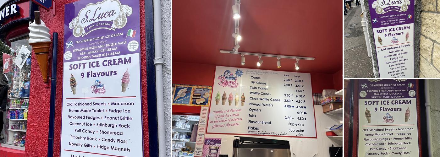 Scotch Corner of Pitlochry Menu