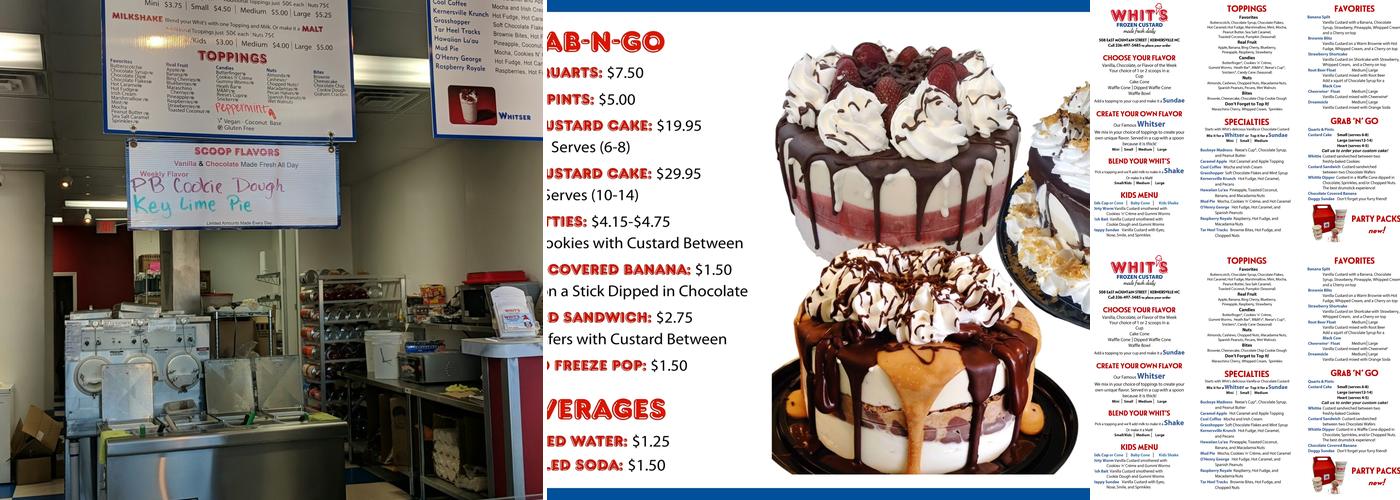 Whit's Frozen Custard Menu