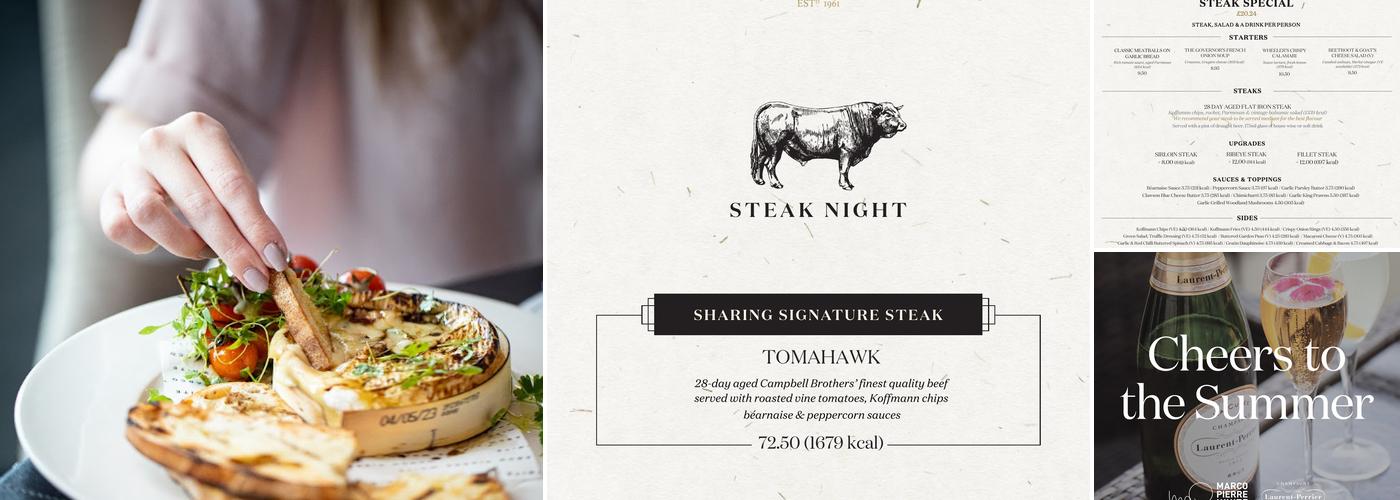 Marco Pierre White Steakhouse Bar & Grill Bridgwater Menu