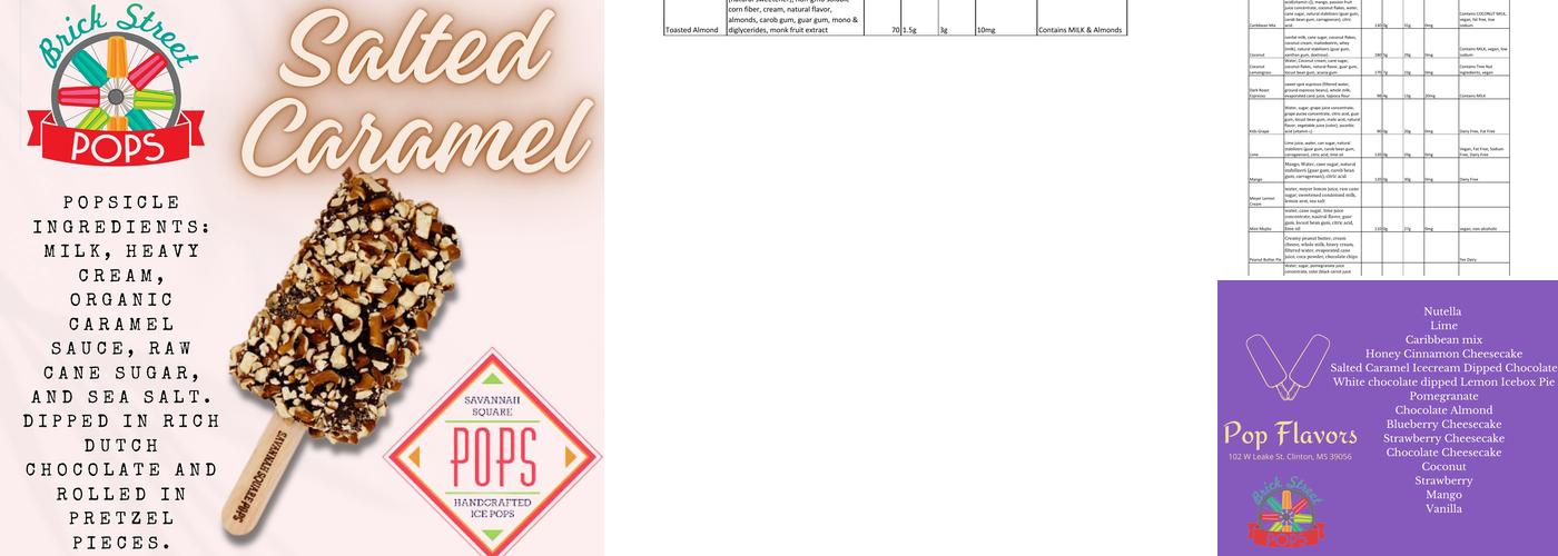 Brick Street Pops Menu