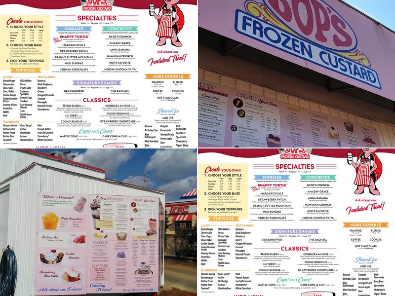Bop's Menu