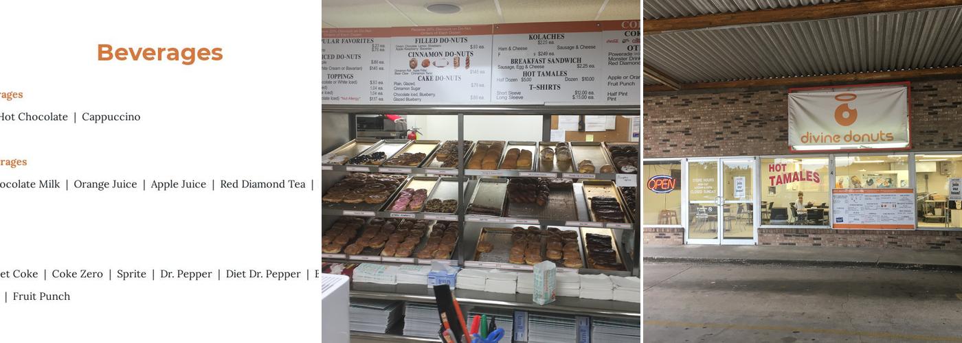Divine Donuts Menu