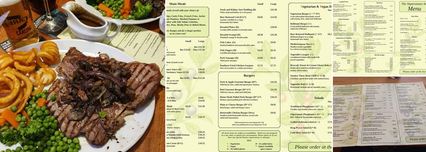 The Stiperstones Inn Menu