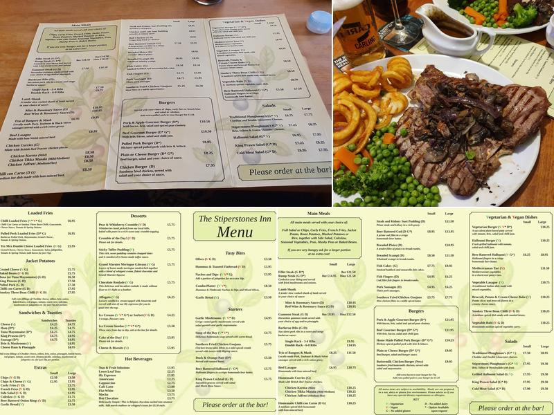 The Stiperstones Inn Menu