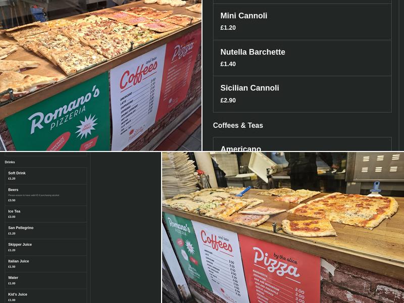 Romano Pizzeria Menu