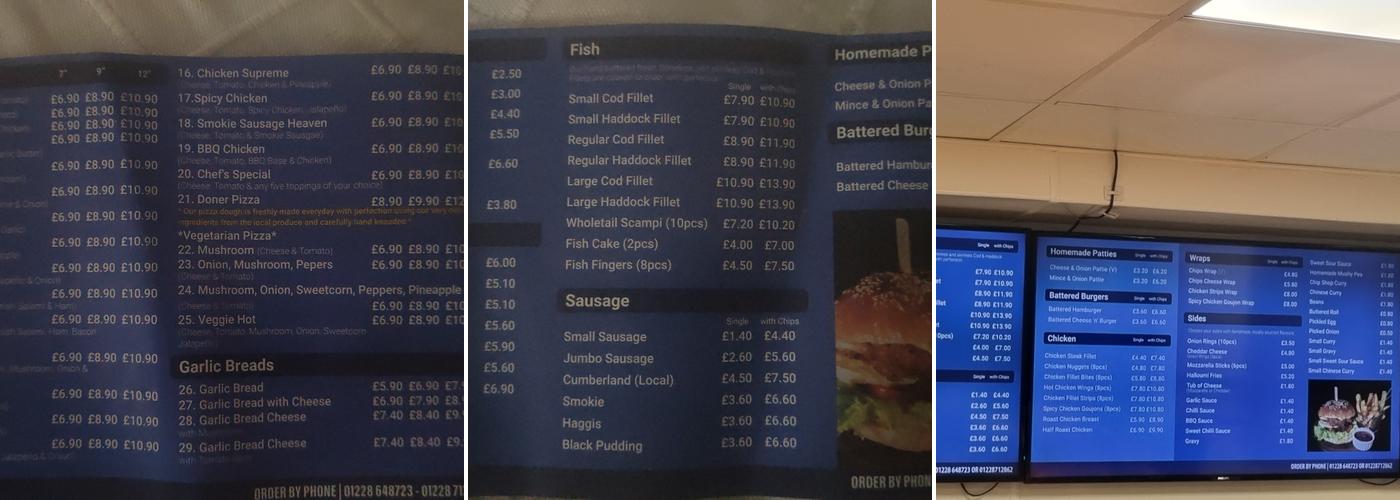 The Dalston Fryer Menu