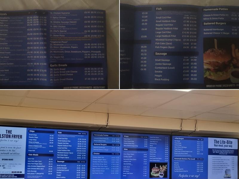 The Dalston Fryer Menu