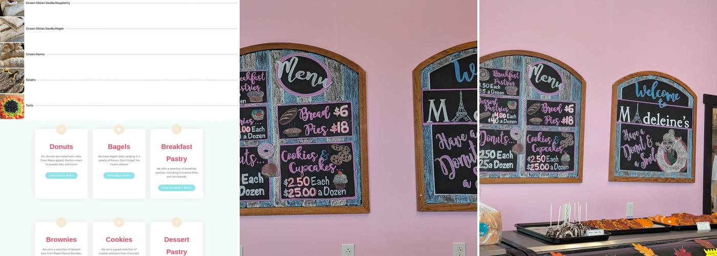 Madeleine's Bakery Menu