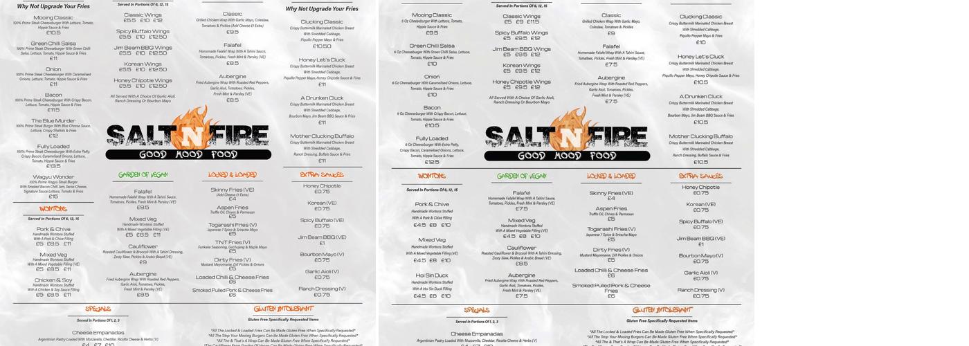 Salt’N’Fire Menu