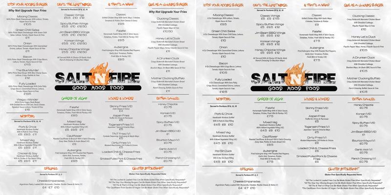 Salt’N’Fire Menu