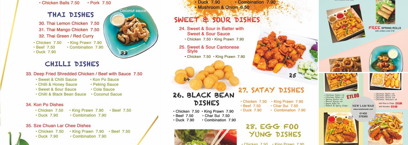 New Lam Wah Chinese Take Away Menu