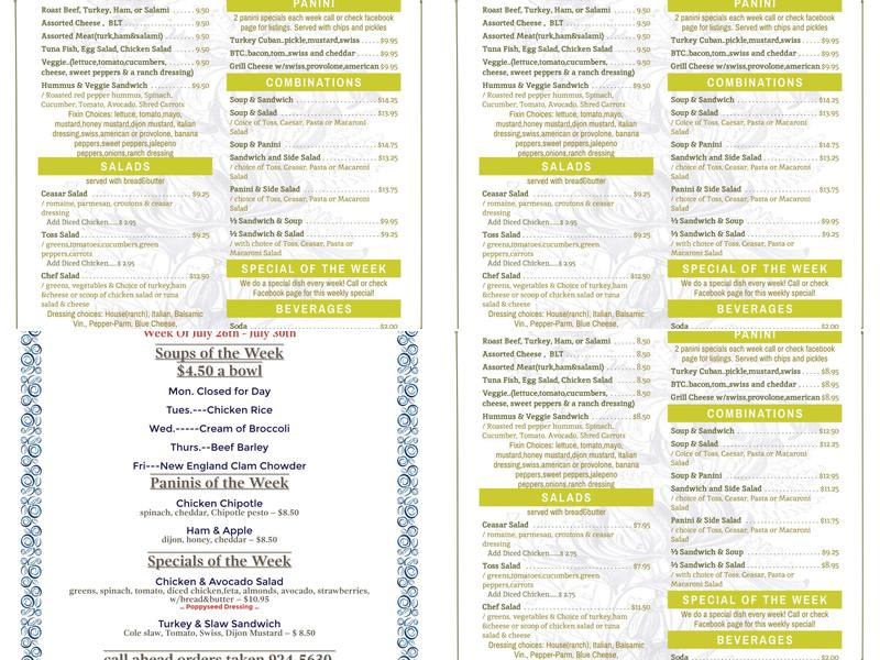 Sweet Times Bakery Menu