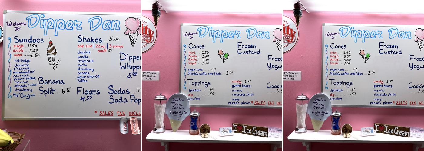 Dipper Dan Menu