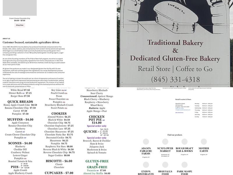 Meredith's Bread Menu