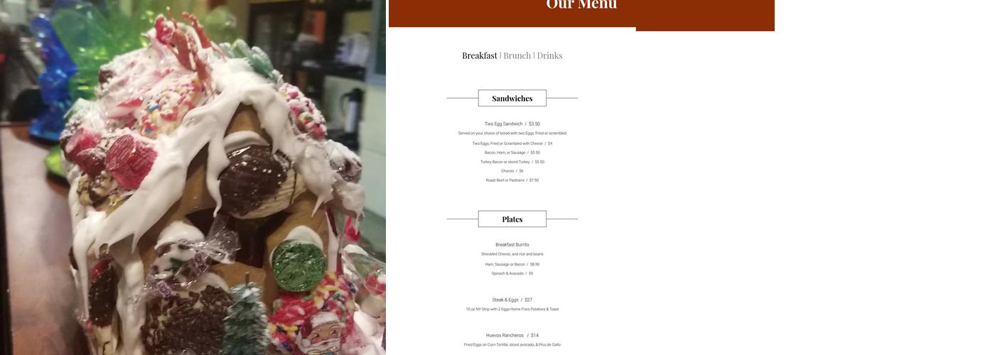 Cohen's Bakery Menu