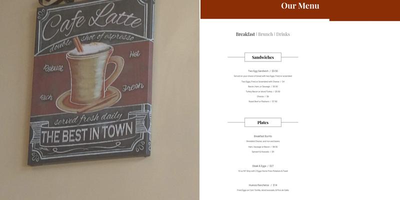 Cohen's Bakery Menu